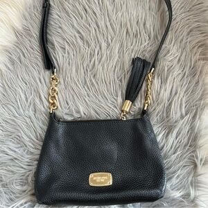 Michael Kors Black Crossbody Bag with Gold Accents